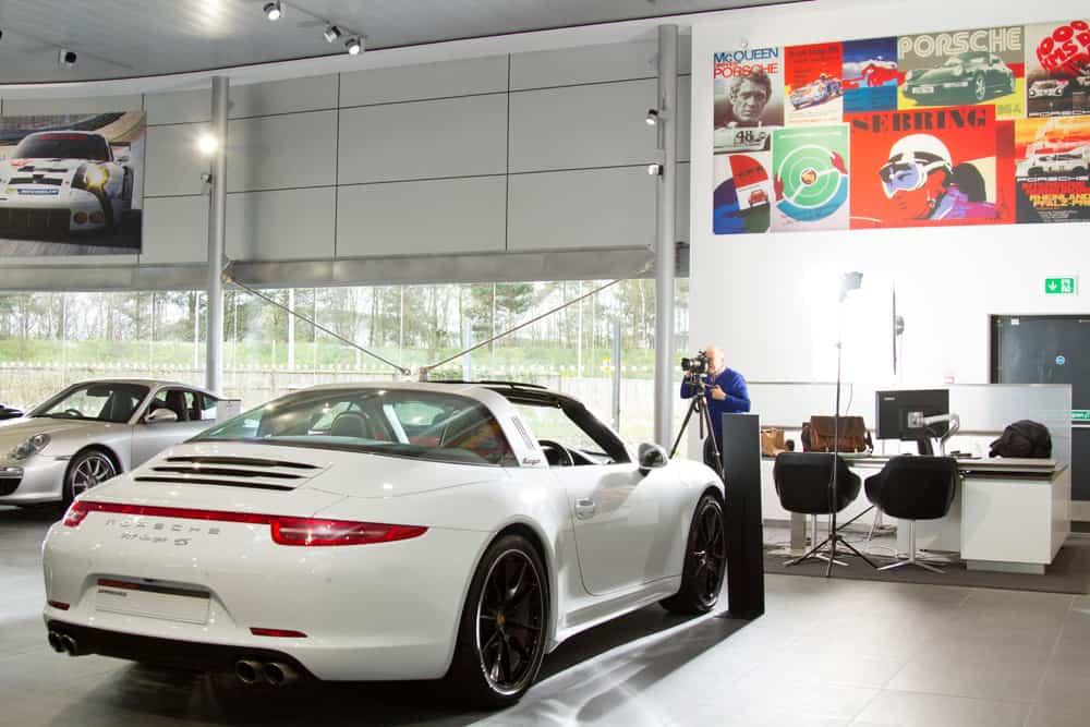 Photography shoot at the New Porsche showroom in Wolverhampton – with commercial photographer Graham Oakes.