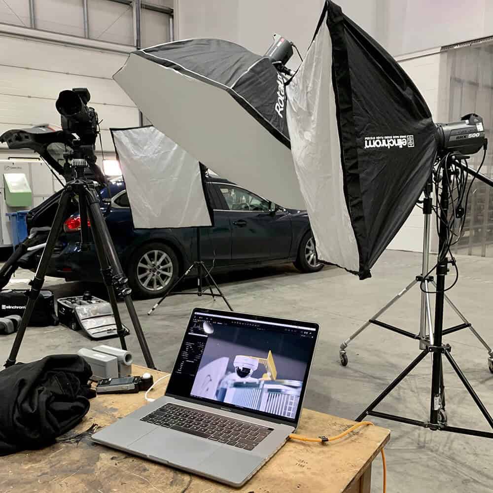 On location setting up the photography