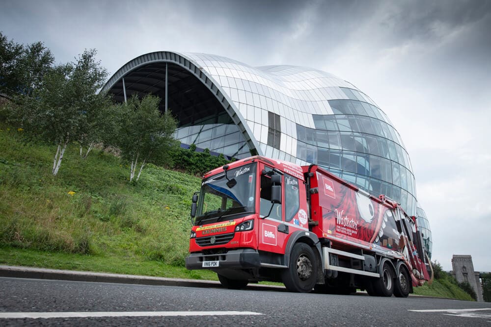 Photograph of truck by the Sage Gateshead by CPN members, Critical Tortoise.