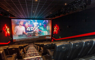 Interior of new cinema opening event in Newport.