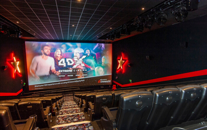 Interior of new cinema opening event in Newport.
