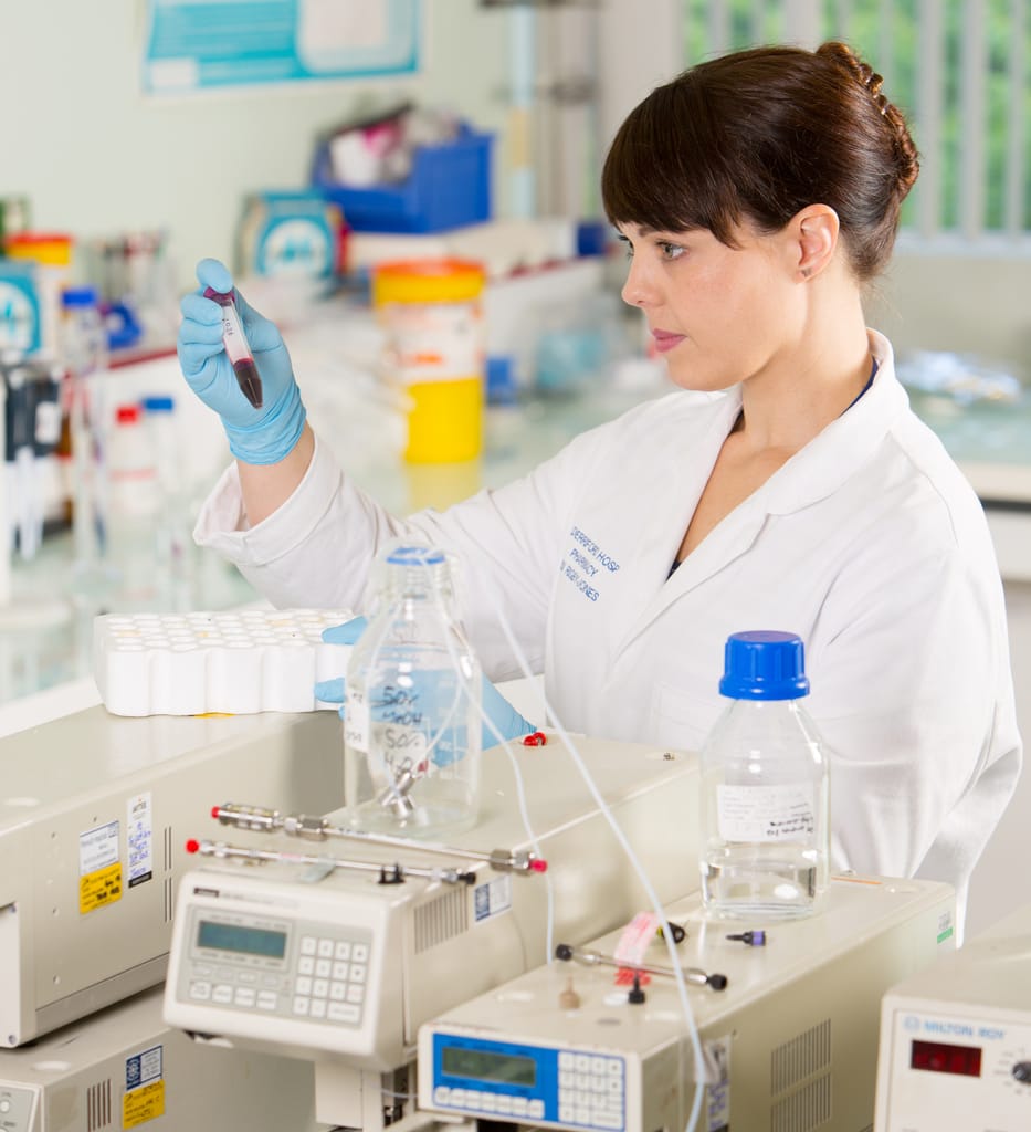 Commercial photography for annual report usage of a medical scientist within a hospital in Plymouth, Devon