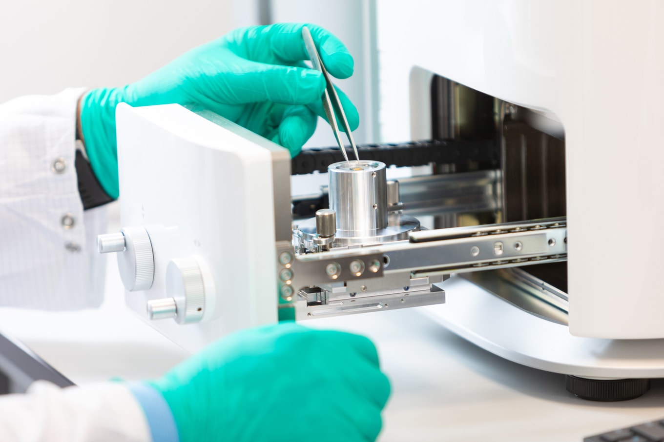 Close up scientific photography of specialist equipment for a photonics and electronics innovation centre in Torbay, Devon